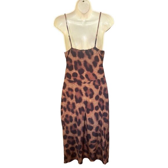 l'agence TAMI COWL NECK SLIP DRESS in Brown & Black NWT Size 4 - Picture 4 of 7